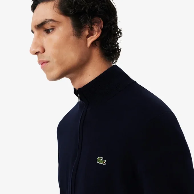 Herren-Baumwollpullover mit Reißverschluss und hohem Kragen Herren-Baumwollpullover mit Reißverschluss und hohem Kragen