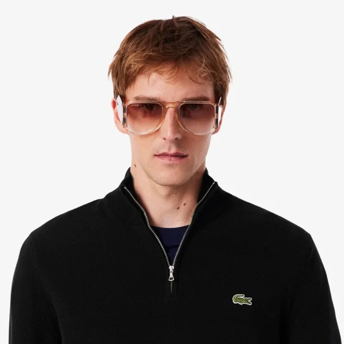 Herren-Baumwollpullover mit Reißverschluss und hohem Kragen Herren-Baumwollpullover mit Reißverschluss und hohem Kragen