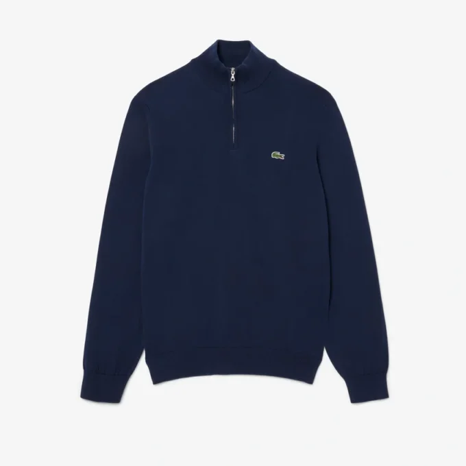 Herren-Baumwollpullover mit Reißverschluss und hohem Kragen Herren-Baumwollpullover mit Reißverschluss und hohem Kragen