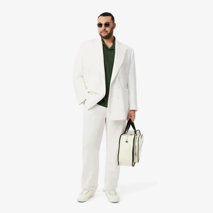 Herren-Blazer mit doppelter Knopfleiste und gesticktem Heritage-Emblem Herren-Blazer mit doppelter Knopfleiste und gesticktem Heritage-Emblem