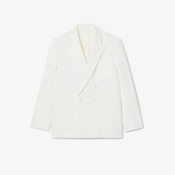 Herren-Blazer mit doppelter Knopfleiste und gesticktem Heritage-Emblem Herren-Blazer mit doppelter Knopfleiste und gesticktem Heritage-Emblem