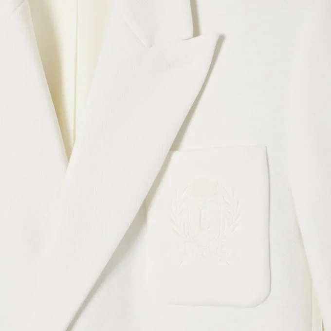 Herren-Blazer mit doppelter Knopfleiste und gesticktem Heritage-Emblem Herren-Blazer mit doppelter Knopfleiste und gesticktem Heritage-Emblem
