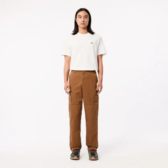 Herren-Cargohose aus Baumwolle mit gerader Passform Herren-Cargohose aus Baumwolle mit gerader Passform