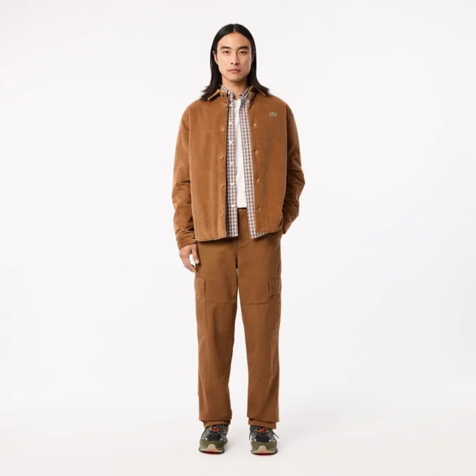 Herren-Cargohose aus Baumwolle mit gerader Passform Herren-Cargohose aus Baumwolle mit gerader Passform