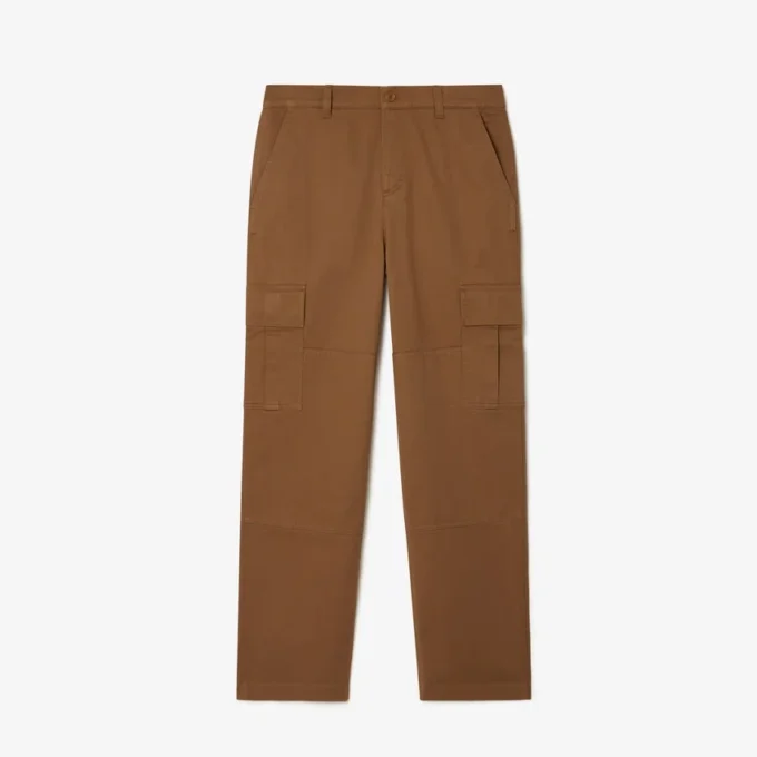 Herren-Cargohose aus Baumwolle mit gerader Passform Herren-Cargohose aus Baumwolle mit gerader Passform