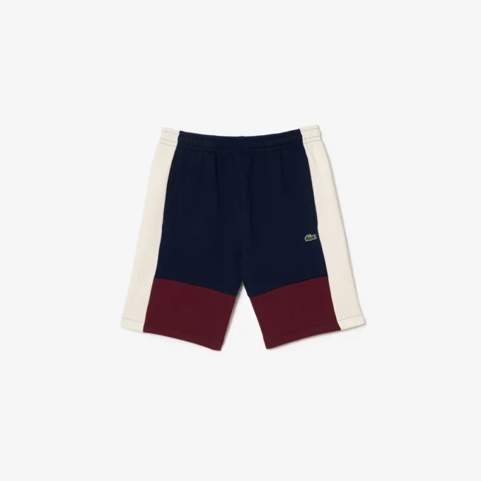 Herren-Fleece-Shorts in Regular Fit mit Colorblock-Design Herren-Fleece-Shorts in Regular Fit mit Colorblock-Design