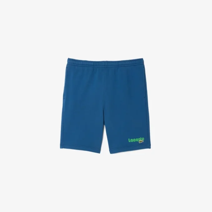 Herren-Fleece-Shorts in Regular Fit mit Washed-Effekt und Print Herren-Fleece-Shorts in Regular Fit mit Washed-Effekt und Print