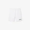 Herren-Fleece-Shorts mit Regular-Fit und Text-Stickerei Herren-Fleece-Shorts mit Regular-Fit und Text-Stickerei