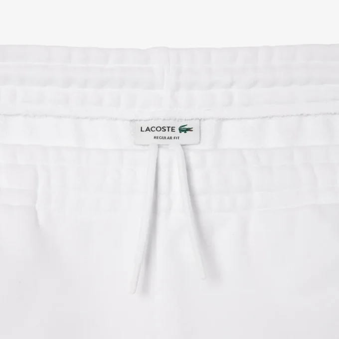 Herren-Fleece-Shorts mit Regular-Fit und Text-Stickerei Herren-Fleece-Shorts mit Regular-Fit und Text-Stickerei