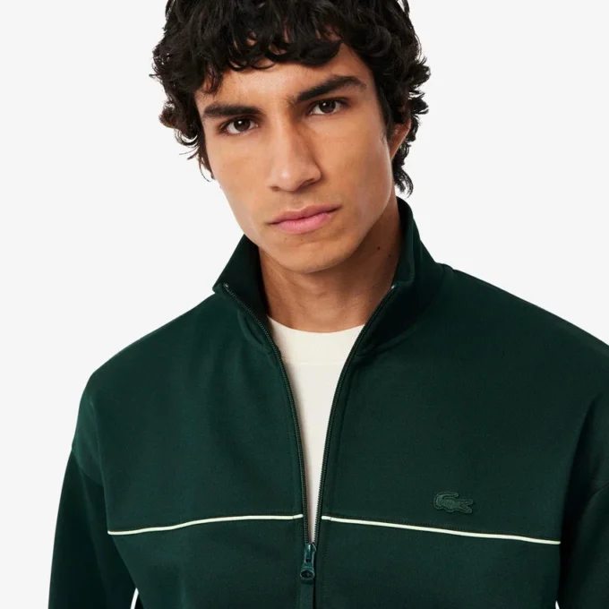 Herren-Fleece-Sweatshirt mit Reißverschluss und Satin-Effekt Herren-Fleece-Sweatshirt mit Reißverschluss und Satin-Effekt