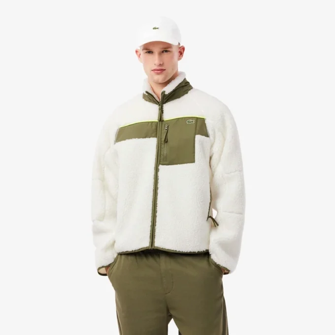 Herren-Fleecejacke mit Farbblock-Design Herren-Fleecejacke mit Farbblock-Design