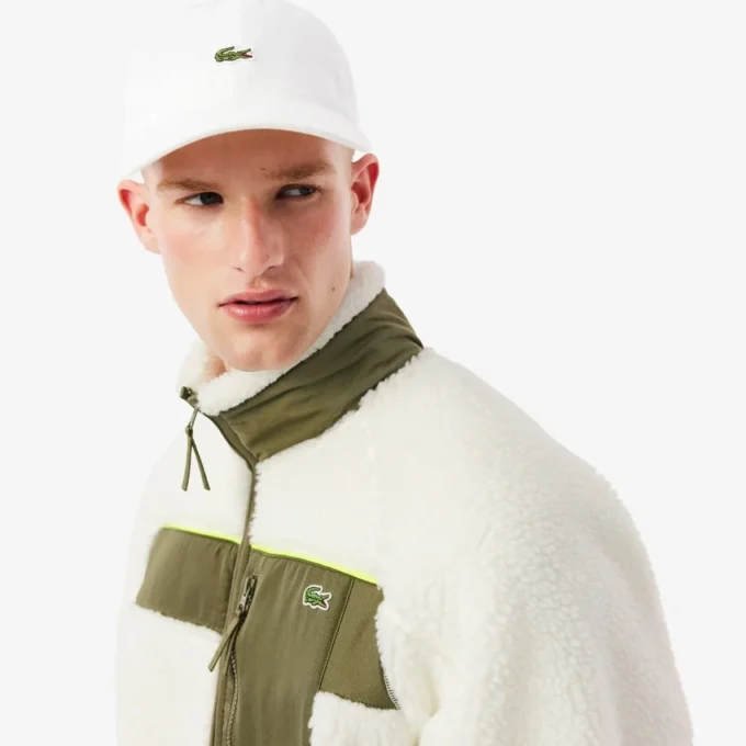 Herren-Fleecejacke mit Farbblock-Design Herren-Fleecejacke mit Farbblock-Design
