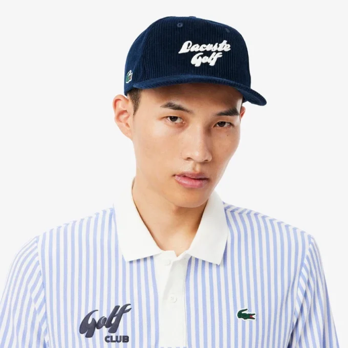 Herren-Golfkappe aus besticktem Cord
