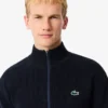 Herren-Golfpullover aus geripptem Strick mit Reißverschluss Herren-Golfpullover aus geripptem Strick mit Reißverschluss