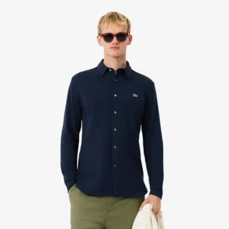 Herren-Hemd aus Baumwollpiqué in Slim Fit
