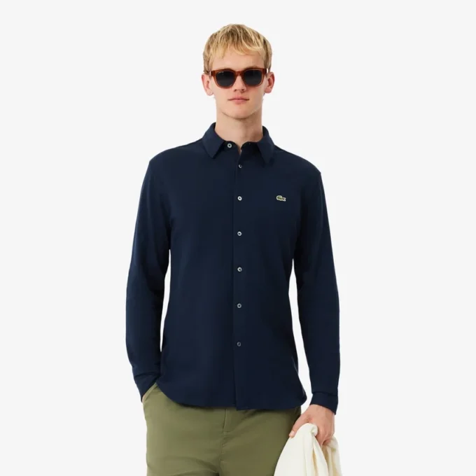 Herren-Hemd aus Baumwollpiqué in Slim Fit Herren-Hemd aus Baumwollpiqué in Slim Fit
