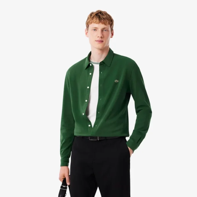 Herren-Hemd aus Baumwollpiqué in Slim Fit Herren-Hemd aus Baumwollpiqué in Slim Fit