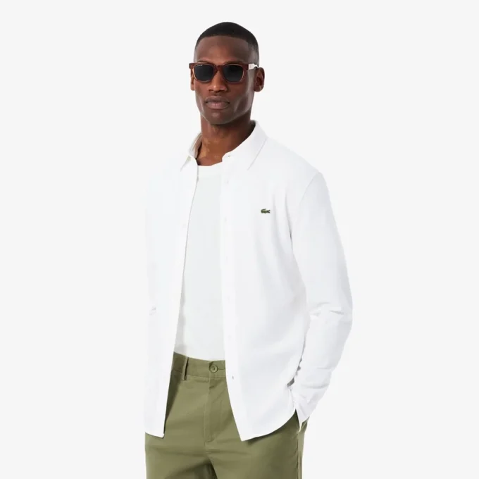 Herren-Hemd aus Baumwollpiqué in Slim Fit Herren-Hemd aus Baumwollpiqué in Slim Fit