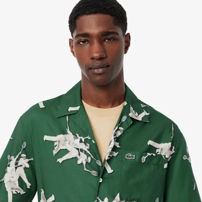 Herren-Hemd mit Rena-Lacoste-Print in Relaxed Fit Herren-Hemd mit Rena-Lacoste-Print in Relaxed Fit