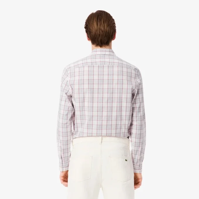 Herren-Hemd mit schmaler Passform aus Stretch-Karostoff Herren-Hemd mit schmaler Passform aus Stretch-Karostoff