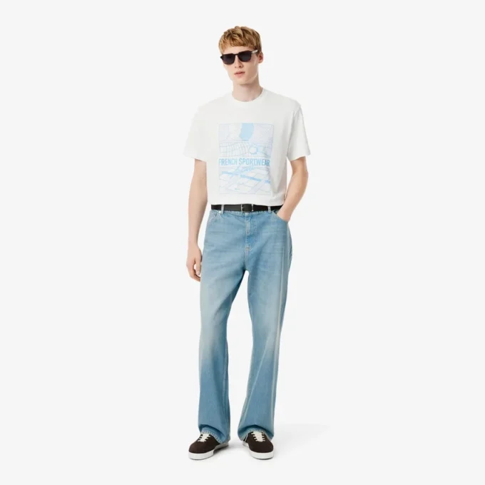Herren-Jeans aus Denim mit 5 Taschen und lockerer Passform Herren-Jeans aus Denim mit 5 Taschen und lockerer Passform