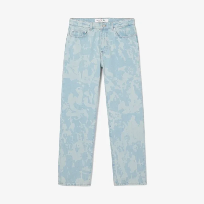 Herren-Jeans aus Denim mit geradem Schnitt und Print-Motiv Herren-Jeans aus Denim mit geradem Schnitt und Print-Motiv