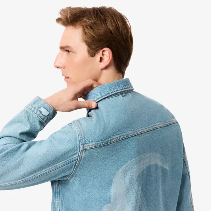 Herren-Jeansjacke mit Krokodil-Logo Herren-Jeansjacke mit Krokodil-Logo
