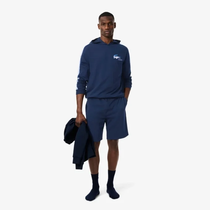 Herren-Loungewear-Shorts aus Fleece mit geradem Schnitt Herren-Loungewear-Shorts aus Fleece mit geradem Schnitt