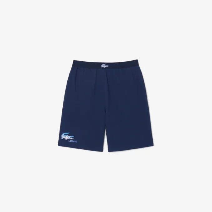 Herren-Loungewear-Shorts aus Fleece mit geradem Schnitt Herren-Loungewear-Shorts aus Fleece mit geradem Schnitt