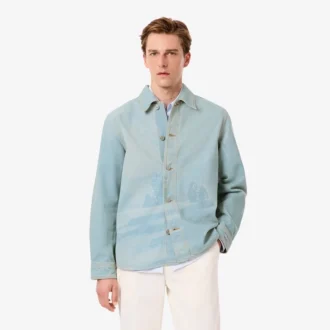 Herren-Overshirt aus Denim mit Landschaftsmotiv