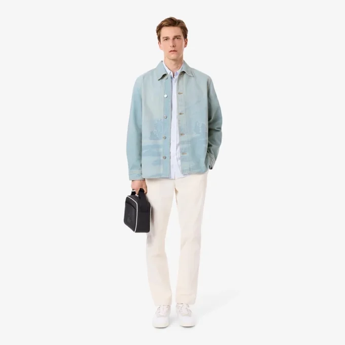 Herren-Overshirt aus Denim mit Landschaftsmotiv Herren-Overshirt aus Denim mit Landschaftsmotiv
