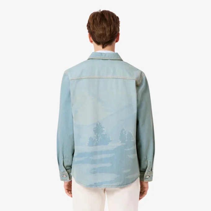 Herren-Overshirt aus Denim mit Landschaftsmotiv Herren-Overshirt aus Denim mit Landschaftsmotiv