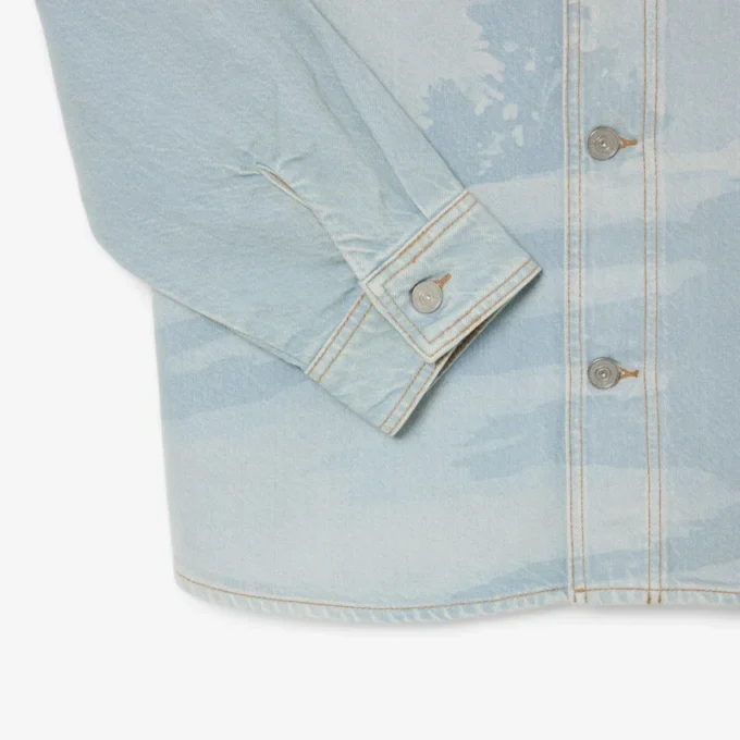 Herren-Overshirt aus Denim mit Landschaftsmotiv Herren-Overshirt aus Denim mit Landschaftsmotiv