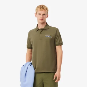 Herren-Poloshirt in klassischer Passform mit gesticktem Motiv
