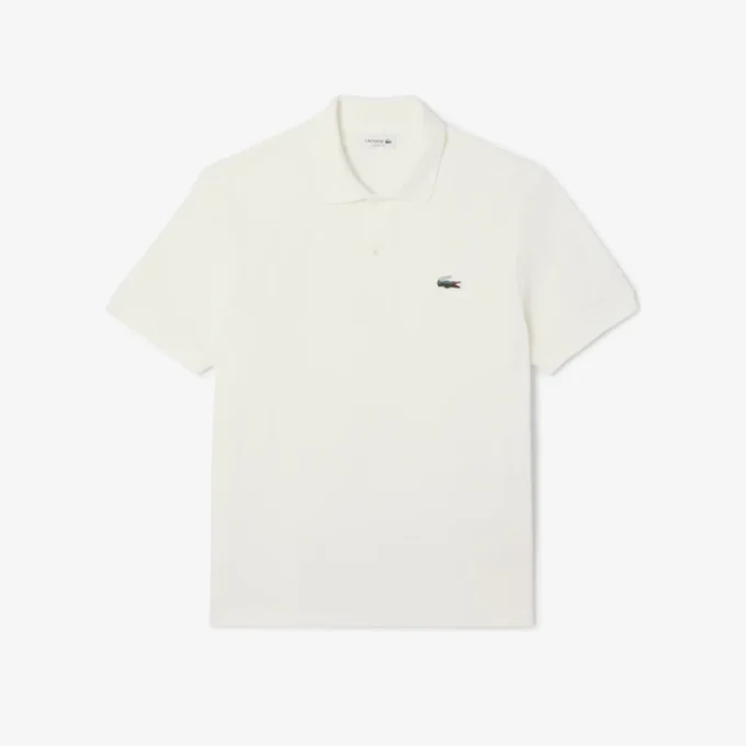 Herren-Poloshirt in klassischer Passform mit Krokodil-Piqué-Muster