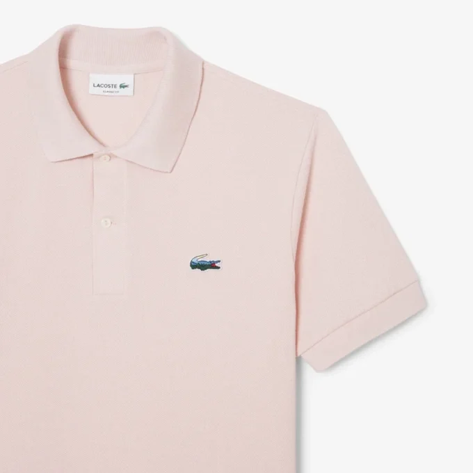 Herren-Poloshirt in klassischer Passform mit Krokodil-Piqué-Muster