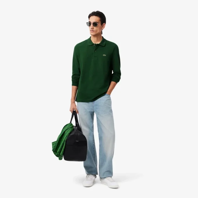 Herren-Poloshirt L.12.12 mit Langarm in klassischer Passform Herren-Poloshirt L.12.12 mit Langarm in klassischer Passform
