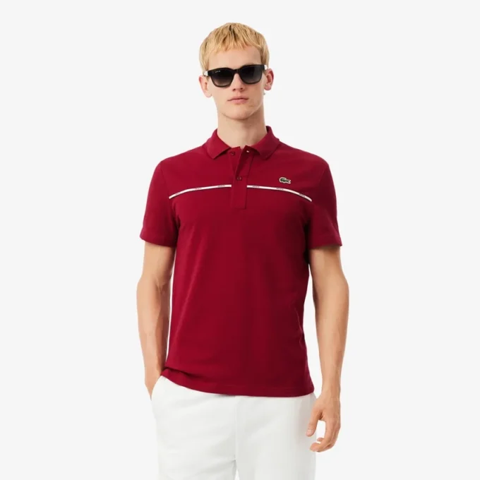 Herren-Poloshirt „L.12.12“ mit Logo-Einfassung in Regular Fit
