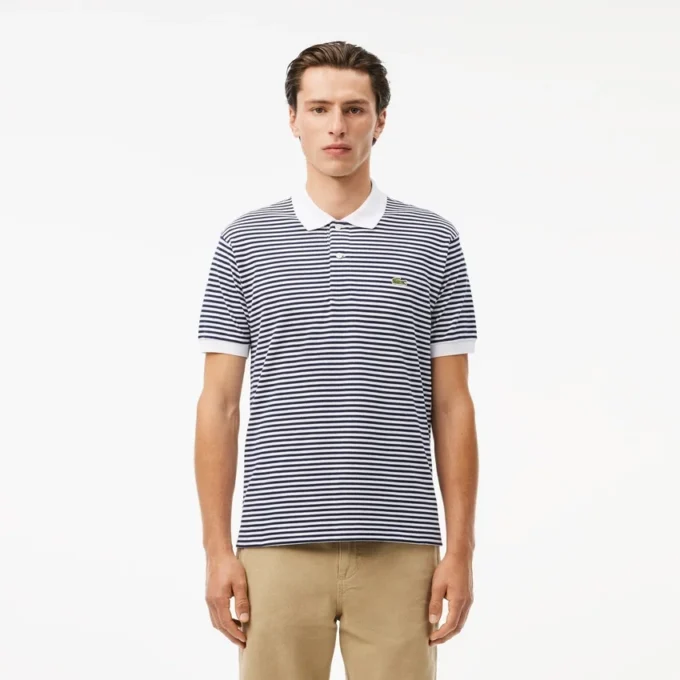 Herren-Poloshirt L.12.12 mit Streifenmuster in klassischer Passform Herren-Poloshirt L.12.12 mit Streifenmuster in klassischer Passform