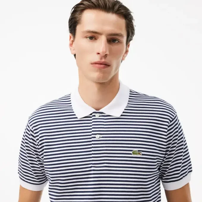 Herren-Poloshirt L.12.12 mit Streifenmuster in klassischer Passform Herren-Poloshirt L.12.12 mit Streifenmuster in klassischer Passform