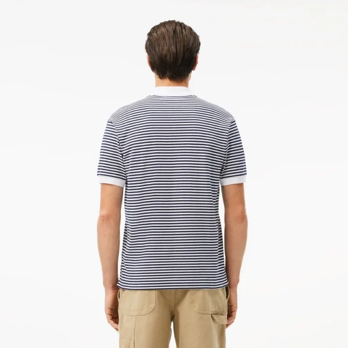 Herren-Poloshirt L.12.12 mit Streifenmuster in klassischer Passform Herren-Poloshirt L.12.12 mit Streifenmuster in klassischer Passform