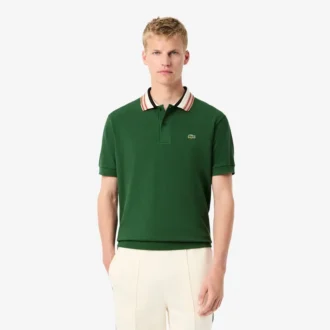 Herren-Poloshirt „Made in France“ mit klassischer Passform und gestreiftem Kragen