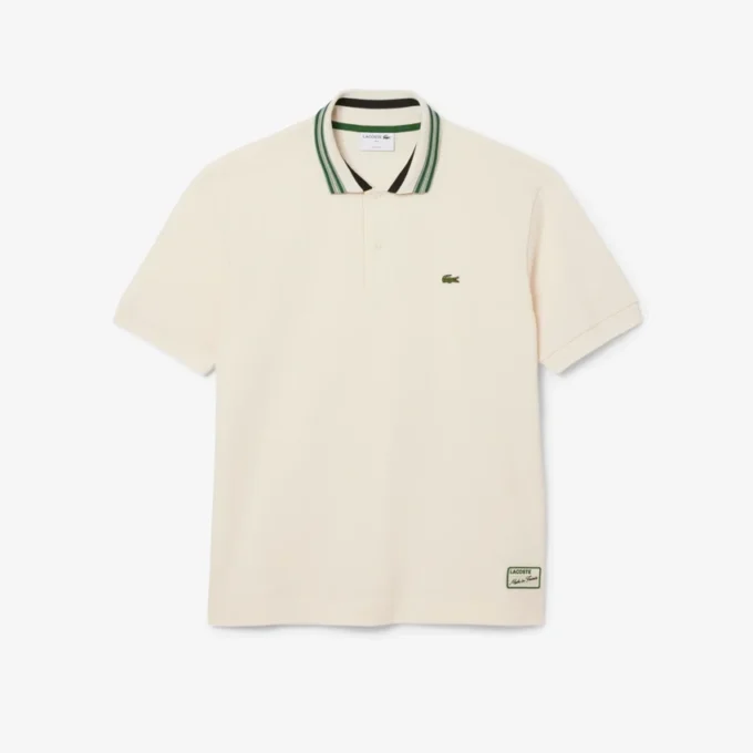 Herren-Poloshirt „Made in France“ mit klassischer Passform und gestreiftem Kragen