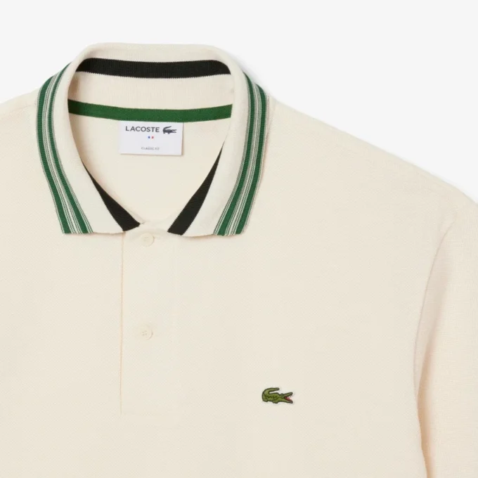 Herren-Poloshirt „Made in France“ mit klassischer Passform und gestreiftem Kragen
