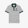 Herren-Poloshirt mit gerader Passform und Streifenmuster aus Mini-Piqué