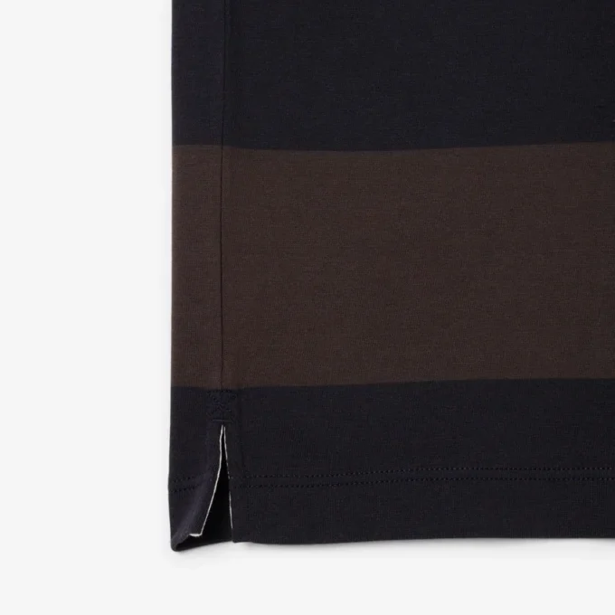 Herren-Poloshirt mit gestreiftem Muster und lockerer Passform
