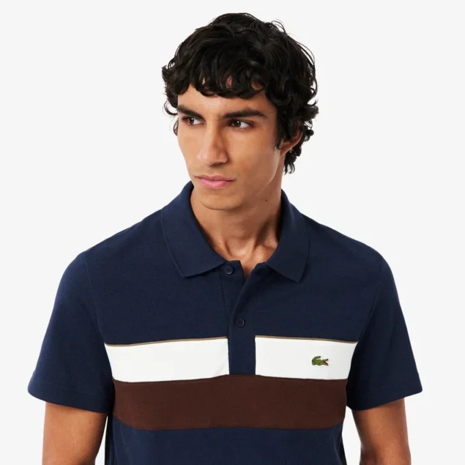 Herren-Poloshirt mit Regular Fit und Colorblock-Design aus Petit Piqué Herren-Poloshirt mit Regular Fit und Colorblock-Design aus Petit Piqué