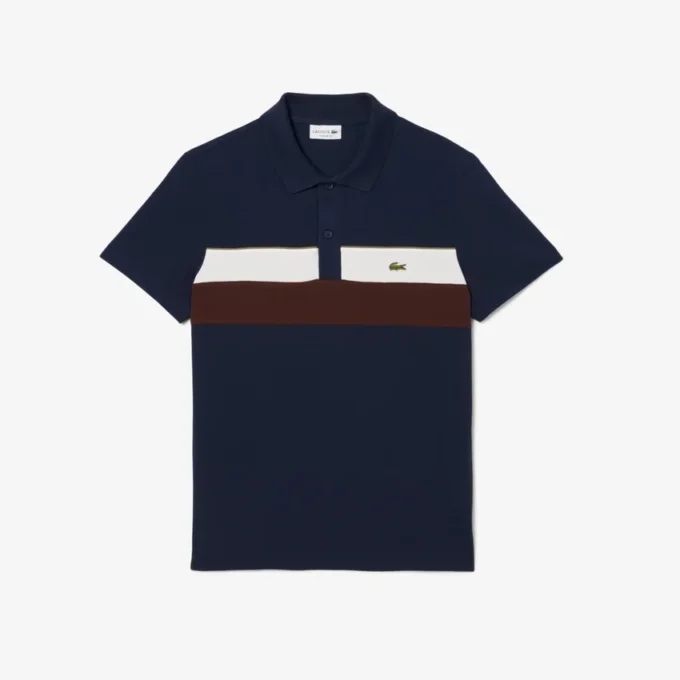 Herren-Poloshirt mit Regular Fit und Colorblock-Design aus Petit Piqué Herren-Poloshirt mit Regular Fit und Colorblock-Design aus Petit Piqué