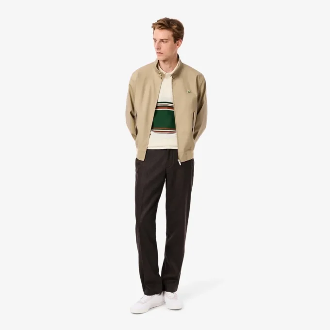 Herren-Poloshirt mit Streifen in klassischer Passform, hergestellt in Frankreich Herren-Poloshirt mit Streifen in klassischer Passform, hergestellt in Frankreich