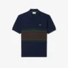 Herren-Poloshirt mit Streifen in klassischer Passform, hergestellt in Frankreich Herren-Poloshirt mit Streifen in klassischer Passform, hergestellt in Frankreich